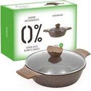 0% grassi tegame 24 cm, con coperchio