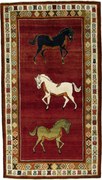 Gabbeh Tappeto 290 x 160 Rosso (Iran) Annodato A Mano