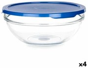 Porta Pranzo Rotondo con Coperchio Chefs Azzurro 1,7 L 20,5 x 9 x 20,5 cm (4 Unità)