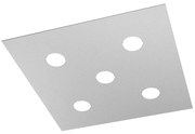 Plafoniera Moderna Area Metallo Grigio Metallo 5 Luci Gx53