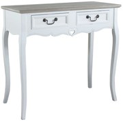 mobiletto con 2 cassetti in legno di paulownia shabby chic