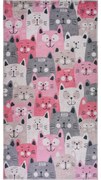 Tappeto rosa e grigio per bambini 80x150 cm Silly Cats - Vitaus