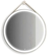 Specchio con illuminazione integrata completo di faretto bagno tondo L 60 x H 60 x P 3 cm