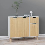 Credenza bianca e rovere sonoma 90x30x72 cm in truciolato