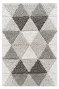 Tappeto Bagno Moderno "Triangoli" in Cotone Grigio con Effetto Scolpito e Antiscivolo