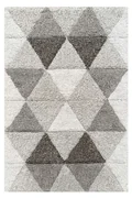 Tappeto Bagno Moderno "Triangoli" in Cotone Grigio con Effetto Scolpito e Antiscivolo