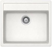 Lavello integrato 1 vasca in quarzo bianco DELINIA Onega L 51 x L 57 cm