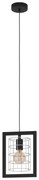 Lampadario Moderno Jubily nero paralume grigio zincato E27 EGLO