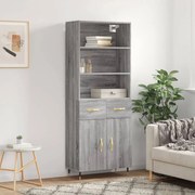 Credenza grigio sonoma 69,5x34x180 cm in legno multistrato