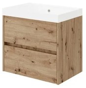 Mobile sottolavabo e lavabo Portofino rovere oro in mdf L 60 x H 50.5 x P 40 cm 2 cassetti