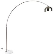 Lampada da terra ad arco in acciaio con base in marmo bianco e paralume in acciaio - Arc XXL