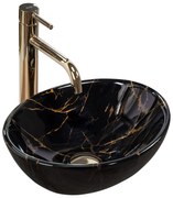 Lavabo da appoggio Rea Sofia Mini Black Marble Shiny