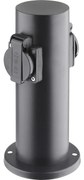 Solight PG10B - Colonna presa esterna 2Z 230V IP44 nera tonda
