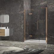 Porta doccia 170cm battente e 2 fissi oro rosa spazzolato | KT6000RG - KAMALU