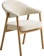 Sedia imbottita GARDA Beige Crema / rovere naturale