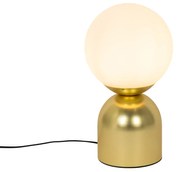 Lampada da tavolo hotel chic oro con vetro opalino - Pallon Trend