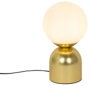 Lampada da tavolo Pallon Trend oro con vetro opalino