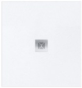 Piatto doccia SANYCCES in fibra di vetro Logic bianco L 80 x L 80 x H 3 cm opaco effetto ardesia