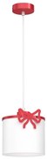 Lampadario a sospensione per bambini SWEET 1xE27/15W/230V bianco/rosso/bow