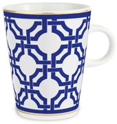 BACI MILANO mug in porcellana decoro blu e bianco INFINITY