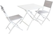 ABELUS - set tavolo in alluminio cm 70 x 70 x 73 h con 2 sedie Gaja