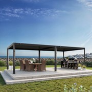 PRIMEYARD Pergola 4x8m, tetto lamellare, antracite - (GFPV01128)