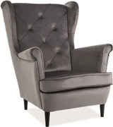 Poltrona Lady in velluto grigio Blu14/wenge
