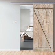 Porta scorrevole reversibile Horse Wengé in mdf beige, L 86 x H 212 cm, con binario Alu/legno