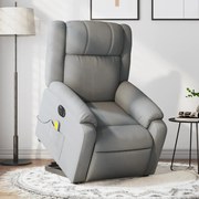 Poltrona alzapersona massaggi elettrica grigio chiaro tessuto