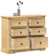 Cassettiera corona 110x43x91 cm in legno massello di pino