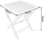 SOLEA - tavolino da giardino pieghevole in legno massiccio di acacia