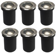 Set di 6 faretti da terra intelligenti orientabili incl. WiFi GU10 - Delux