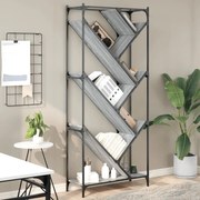 Libreria grigio sonoma 79x30x180cm legno multistrato e metallo