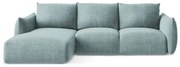 Divano angolare blu allungabile (con penisola a sinistra/con chaise lounge) Leila – Makamii
