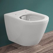 Wc sospeso senza brida Rimless in ceramica bianco lucido   Round