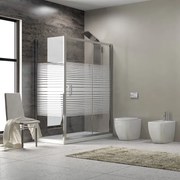 Kamalu - Box doccia 160x80 laterale fisso 80cm vetro serigrafato alto 180cm | K410NS