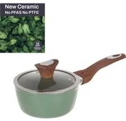 Casseruola un manico 16 cm con coperchio verde New Ceramic