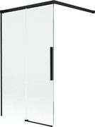 Mexen Rox paravento da vasca 2-ante scorrevole 100 x 150 cm, trasparente, nero - 8C9-100-003-70-00