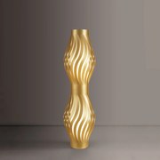 Lampada Da Terra Totem Helios 1 Luce In Polilux Oro Made In Italy