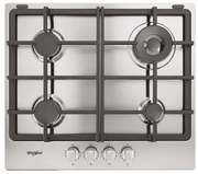 Piano cottura 4 fuochi TGML 661 IX R WHIRLPOOL acciaio inox griglie in ghisa