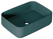 Lavabo da appoggio Lavabo d'appoggio in ceramica rettangolare in ceramica L 50 x P 36 x H 12 cm verde