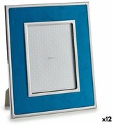 Cornice Portafoto Azzurro Velluto 1 x 30,8 x 25,8 cm (12 Unità)