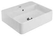 Lavabo da appoggio rettangolare in ceramica L 50 x P 41 x H 14 cm bianco