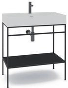 Mobile bagno da terra con lavabo L 80 x H 89 x P 45.5 cm nero per vasca centrale Outline