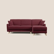 Edgar divano letto angolare in tessuto felis impermeabile T03 rosso 243 cm destro (mat. 120x197)