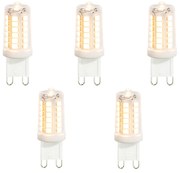 Set di 5 lampadine LED G9 trasparenti 3,5W 480 lm 2700K