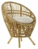 Poltrona DKD Home Decor 8424001750092 Naturale Cotone Bianco Rattan (74 x 67 x 85 cm)