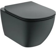 Ideal Standard Tesi Vaso Wc Sospeso Tecnologia Aquablade Con Sedile Rallentato Nero Opaco