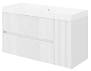 Mobile sottolavabo e lavabo Portofino bianco in mdf L 100 x H 50.5 x P 40 cm, 1 anta 2 cassetti