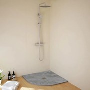 Piatto doccia SANYCCES in resina STRATO grigio L 90 x L 90 x H 2.7 cm opaco effetto pietra